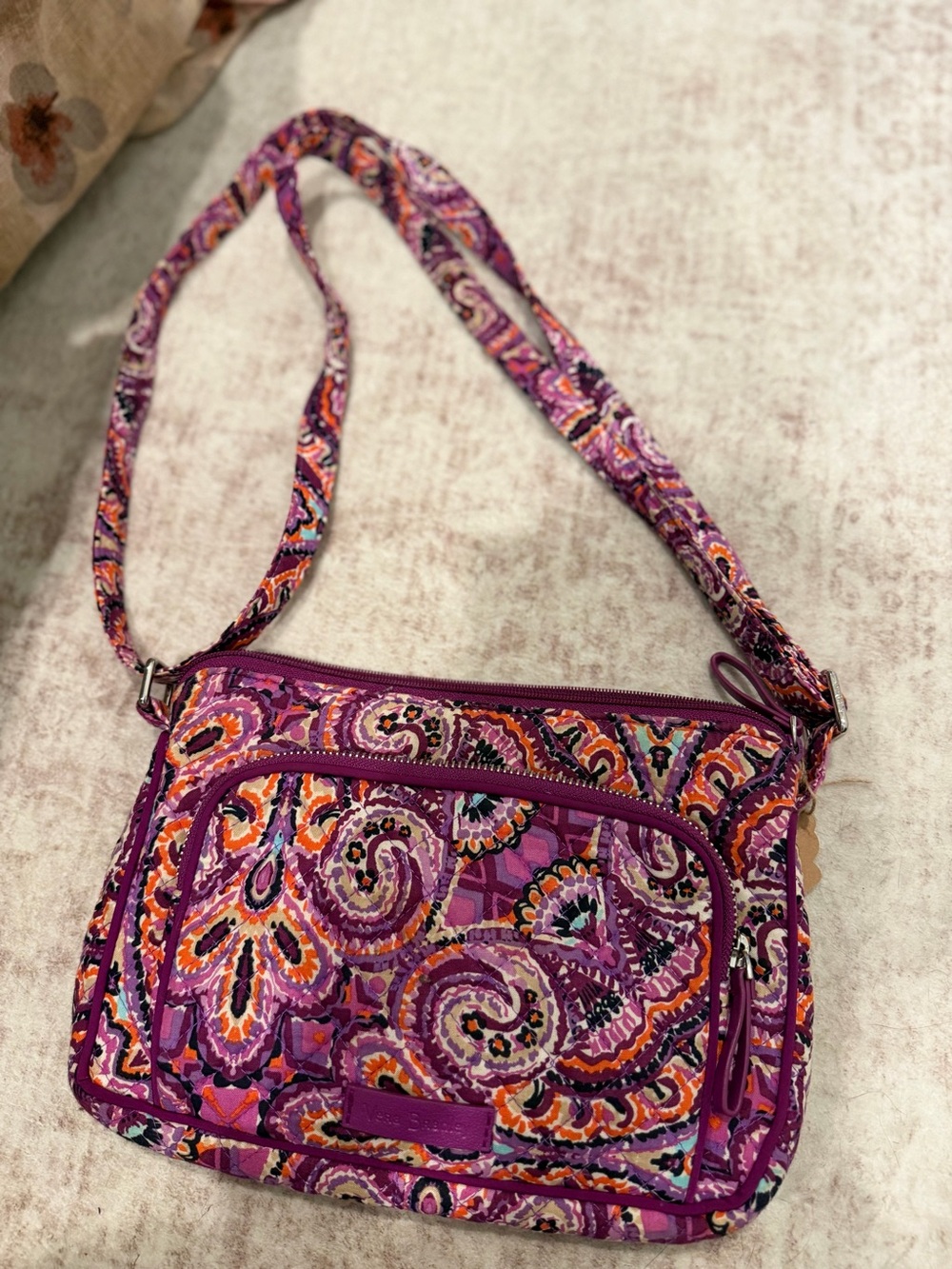 Vera Bradley Purple Paisley Quilted Crossbody